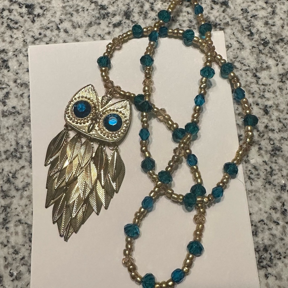 Owl Pendant Swarovski Crystal Necklace